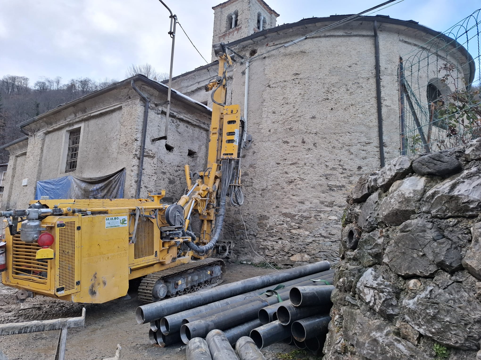 Micropali consolidamento chiesa - Monterosso Grana